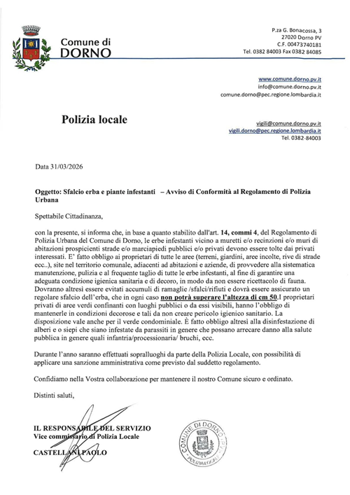 Sfalcio erba e piante infestanti