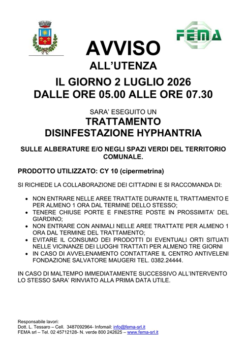 Trattamento Disinfestazione Hyphantria