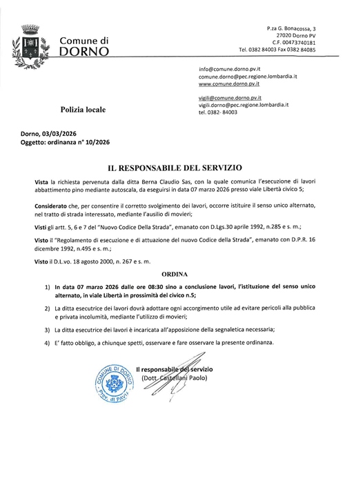 Ordinanza 10 - 2026