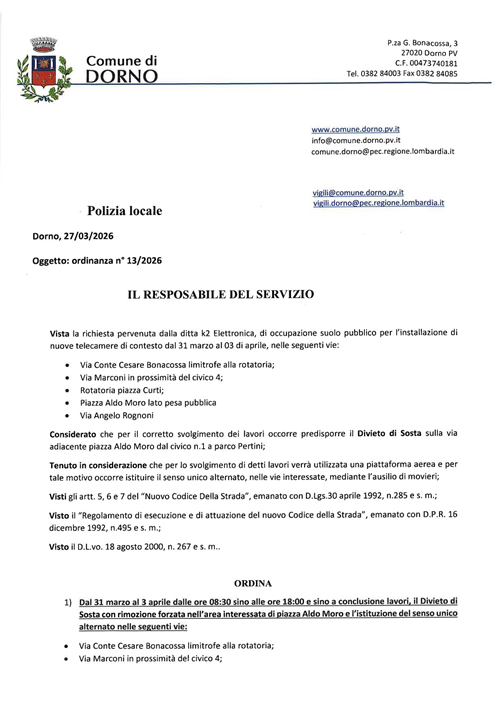 Ordinanza 13 - 2026