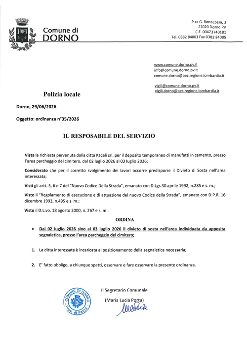 Ordinanza 35 - 2026