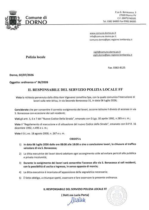 Ordinaza 36 - 2026