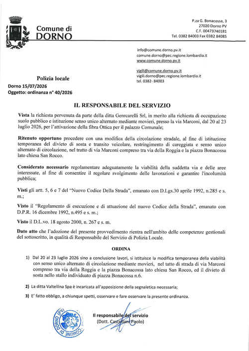 Ordinanza 40 - 2026