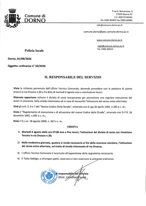 Ordinanza 50 - 2026