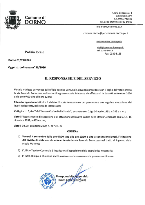 Ordinanza 56- 2026