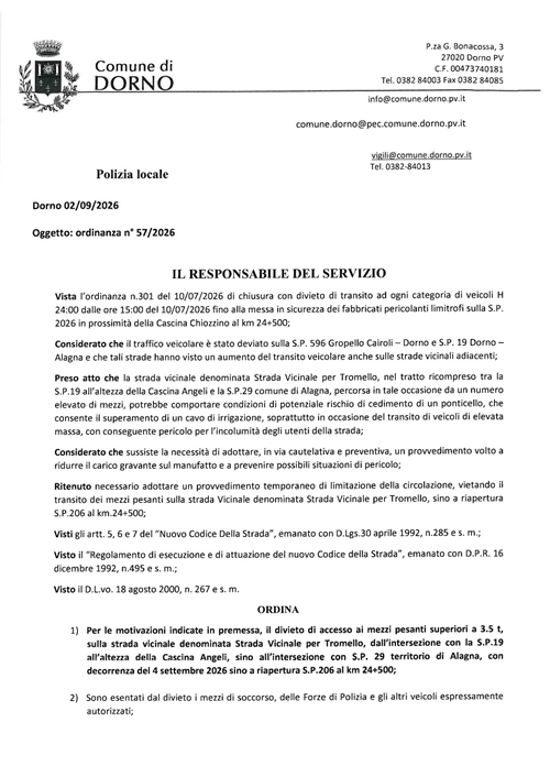 Ordinanza 57 -2026
