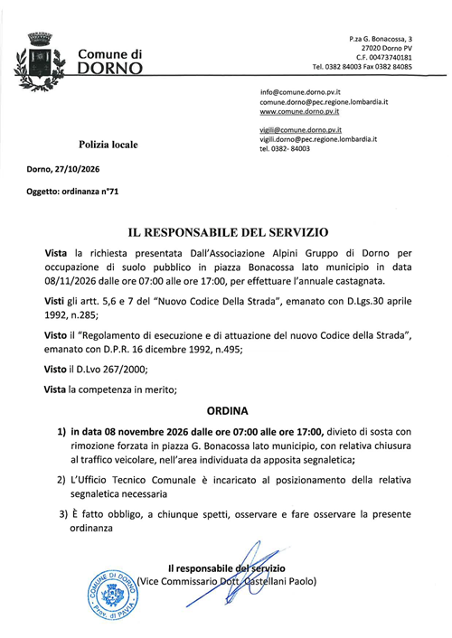 Ordinanza 71 - 2026