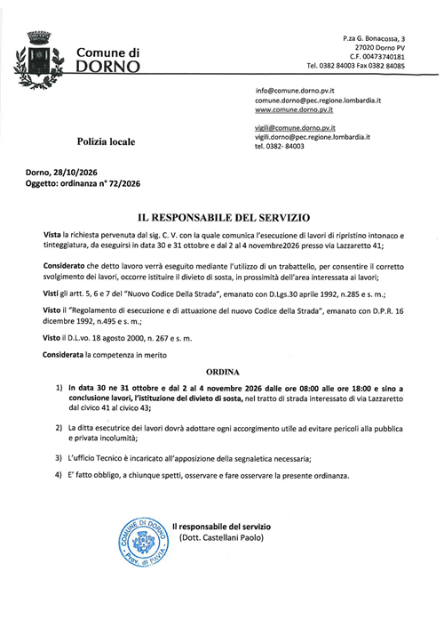 Ordinanza 72- 2026